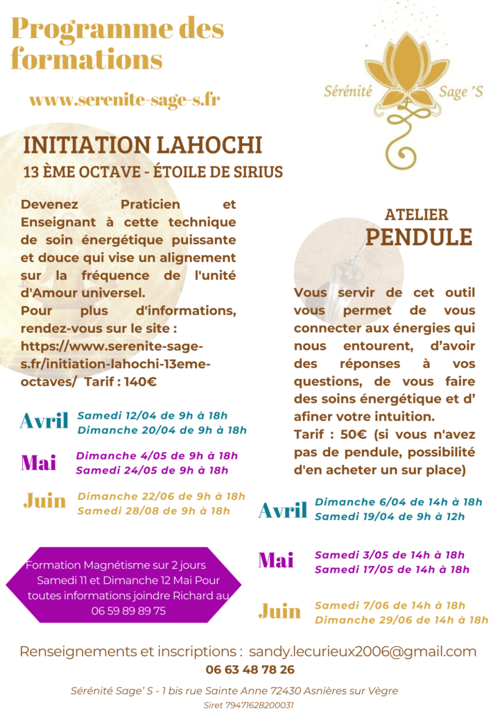 Programme des formations Avril Mai Juin 2025
